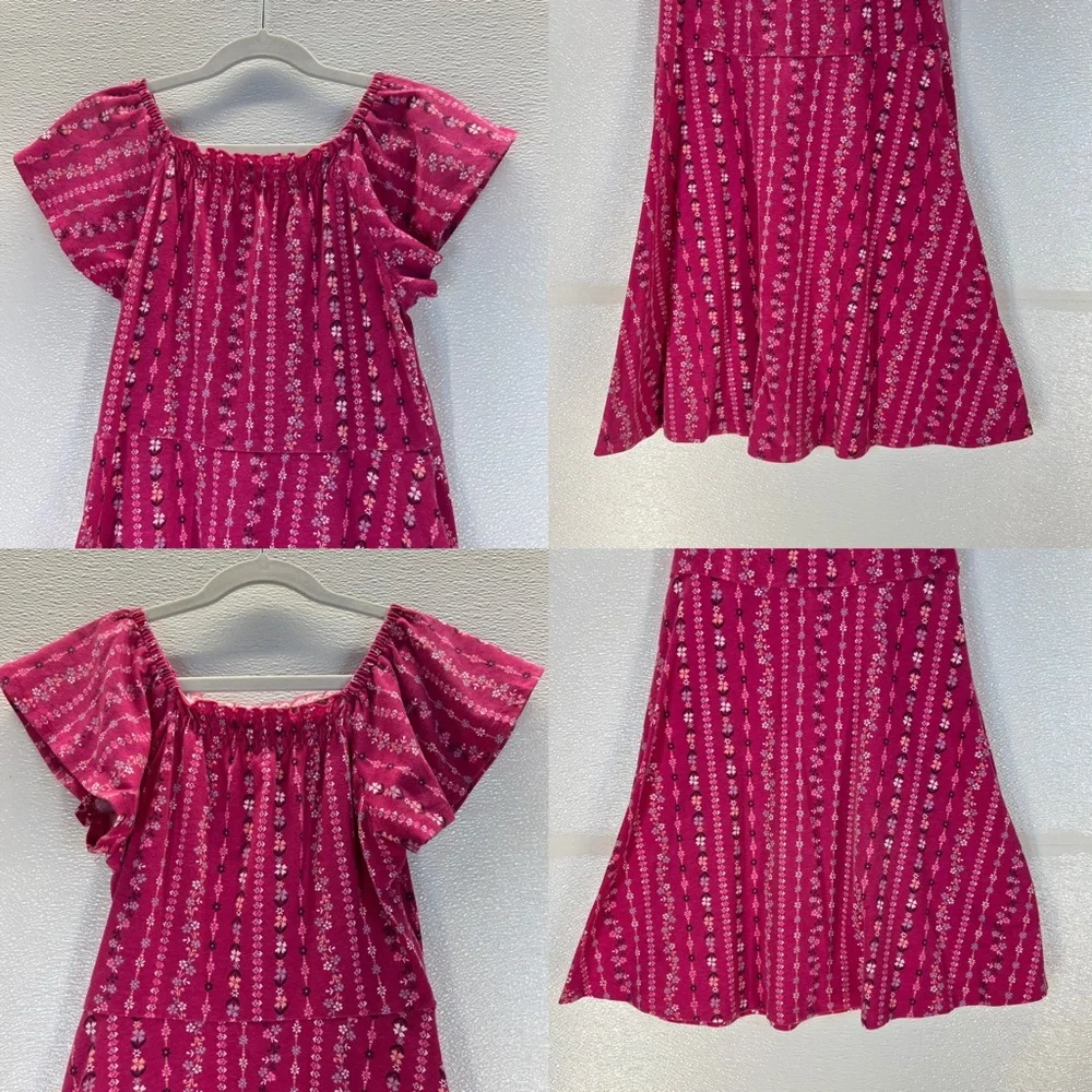 Girls Print‎ Smocked Dress - Pink